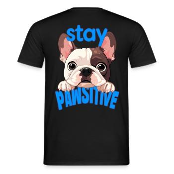 Bouledogue français Stay Pawsitive - T-shirt homme - noir - Dos - AI Model Male 178 light (178cm)