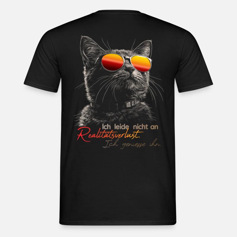 Katze lustig - Männer T-Shirt - Schwarz