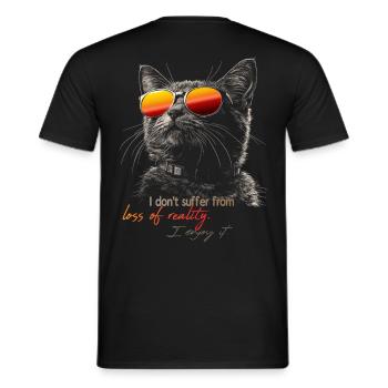 Katze mit style - Männer T-Shirt - Schwarz - Hinten - AI Model Male 178 light (178cm)