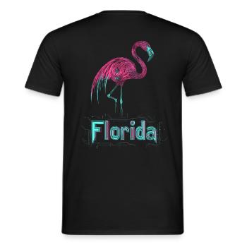 Florida Flamingo neon - Männer T-Shirt - Schwarz - Hinten - AI Model Male 178 light (178cm)