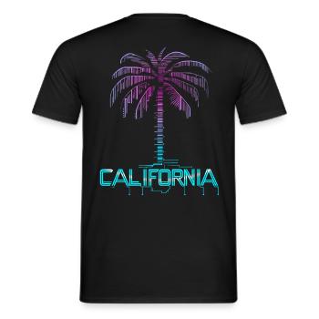 California neon Palme - Männer T-Shirt - Schwarz - Hinten - AI Model Male 178 light (178cm)