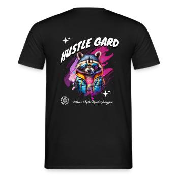Witziges Waschbär Hustle Gard Design - Männer T-Shirt - Schwarz - Hinten - AI Model Male 178 light (178cm)