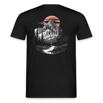 Happy camper sunset - Men's T-Shirt - black - Back - AI Model Male 178 light (178cm)