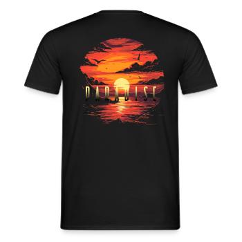 Sunset Sonnenuntergang Paradise - Men's T-Shirt - black - Back - AI Model Male 178 light (178cm)