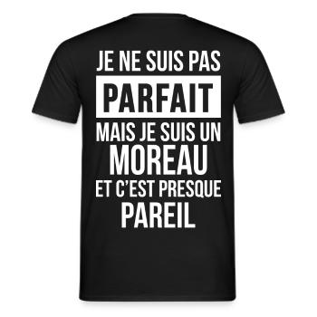 Nom de Famille - MOREAU - T-shirt homme - noir - Dos - AI Model Male 178 light (178cm)