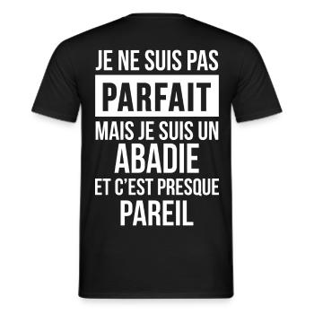 Nom de Famille - ABADIE - T-shirt homme - noir - Dos - AI Model Male 178 light (178cm)