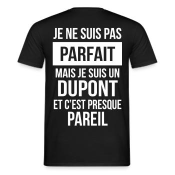 Nom de Famille - DUPONT - T-shirt homme - noir - Dos - AI Model Male 178 light (178cm)