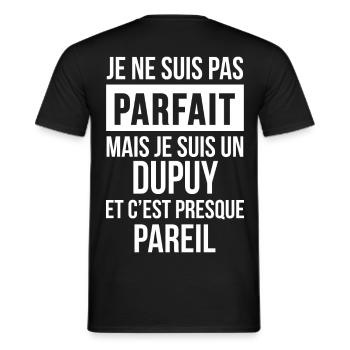 Nom de Famille - DUPUY - T-shirt homme - noir - Dos - AI Model Male 178 light (178cm)