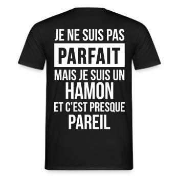 Nom de Famille - HAMON - T-shirt homme - noir - Dos - AI Model Male 178 light (178cm)