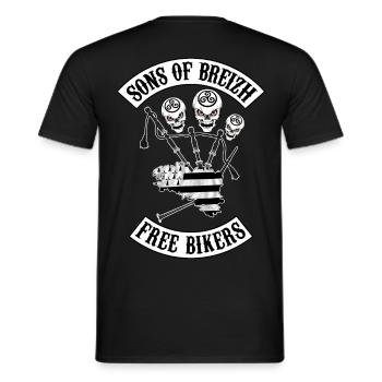 sons of breizh bikers 3 - T-shirt homme - noir - Dos - AI Model Male 178 light (178cm)