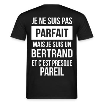 Nom de Famille - BERTRAND - T-shirt homme - noir - Dos - AI Model Male 178 light (178cm)