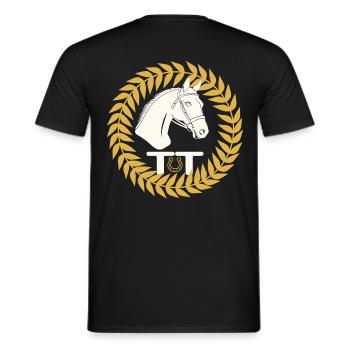 Pferdesport Turniertrottel - Männer T-Shirt - Schwarz - Hinten - AI Model Male 178 light (178cm)