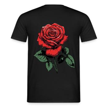 rote rose mit dornen muttertag - Männer T-Shirt - Schwarz - Hinten - AI Model Male 178 light (178cm)