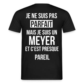 Nom de Famille - MEYER - T-shirt homme - noir - Dos - AI Model Male 178 light (178cm)