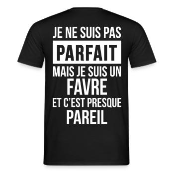 Nom de Famille - FAVRE - T-shirt homme - noir - Dos - AI Model Male 178 light (178cm)