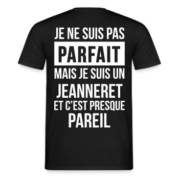 Nom de Famille JEANNERET - T-shirt homme - noir - Dos - AI Model Male 178 light (178cm)