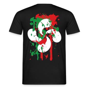 basque_cross - Männer T-Shirt - Schwarz - Hinten - AI Model Male 178 light (178cm)
