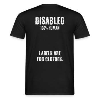 Solidarity, Disability, Handicap, Inclusion - Men's T-Shirt - black - Back - AI Model Male 178 light (178cm)
