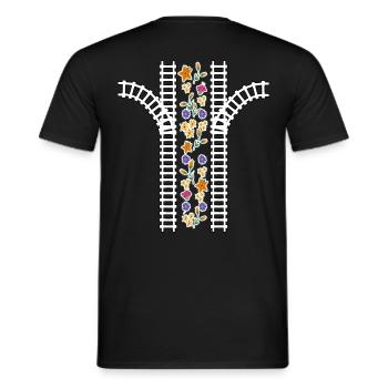 Railway Mom Dad Gift Back Massage Game - Men's T-Shirt - black - Back - AI Model Male 178 light (178cm)