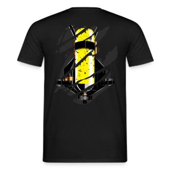 Fire brigade compressed air bottle - cool gift - Men's T-Shirt - black - Back - AI Model Male 178 light (178cm)