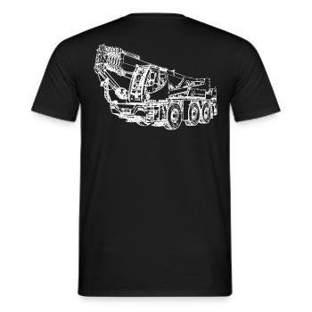 City crane mobile crane crane - Men's T-Shirt - black - Back - AI Model Male 178 light (178cm)