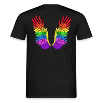LGBTQ - CSD ANGEL WINGS GAY GAY - Men's T-Shirt - black - Back - AI Model Male 178 light (178cm)