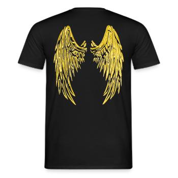 Angel wings angel wing 2reborn yellow - Men's T-Shirt - black - Back - AI Model Male 178 light (178cm)