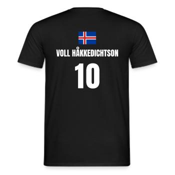 Island Sauf Trikot - Voll Hakkedichtson - Männer T-Shirt - Schwarz - Hinten - AI Model Male 178 light (178cm)