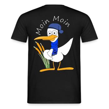 Moin Moin - Männer T-Shirt - Schwarz - Hinten - AI Model Male 178 light (178cm)
