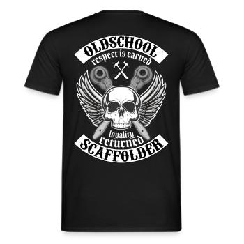 Oldschool Scaffolder Shirt - Männer T-Shirt - Schwarz - Hinten - AI Model Male 178 light (178cm)