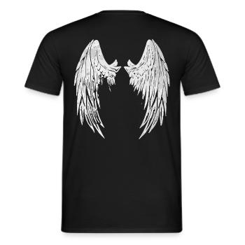 2reborn angelwings angelangel angel angel grey - Men's T-Shirt - black - Back - AI Model Male 178 light (178cm)