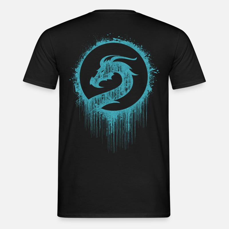 Tattoo Drache Wikinger - Männer T-Shirt - Schwarz