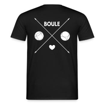 Boule Petanque Boule player Boulekugeln - Men's T-Shirt - black - Back - AI Model Male 178 light (178cm)