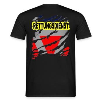 Rettungsdienst Uniform - Männer T-Shirt - Schwarz - Hinten - AI Model Male 178 light (178cm)