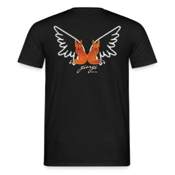 Orange Fox Wings - Men's T-Shirt - black - Back - AI Model Male 178 light (178cm)