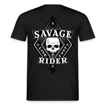 Savage Rider - Männer T-Shirt - Schwarz - Hinten - AI Model Male 178 light (178cm)