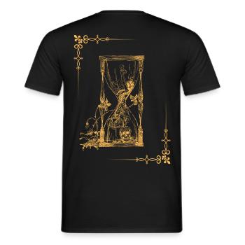 Sanduhr Design - Männer T-Shirt - Schwarz - Hinten - AI Model Male 178 light (178cm)