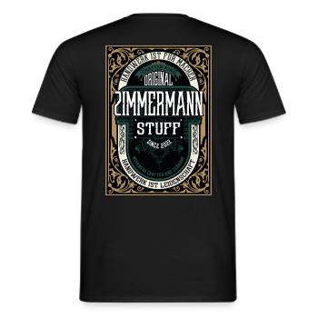 Original Zimmermann, Robustes Handwerker-Shirt - Männer T-Shirt - Schwarz - Hinten - AI Model Male 178 light (178cm)
