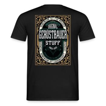 Original Gerüstbauer, Robustes Handwerker-Shirt - Männer T-Shirt - Schwarz - Hinten - AI Model Male 178 light (178cm)