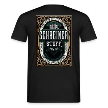 Original Schreiner, Robustes Handwerker-Shirt - Männer T-Shirt - Schwarz - Hinten - AI Model Male 178 light (178cm)