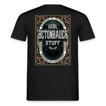 Original Betonbauer, Robustes Handwerker-Shirt - Männer T-Shirt - Schwarz - Hinten - AI Model Male 178 light (178cm)