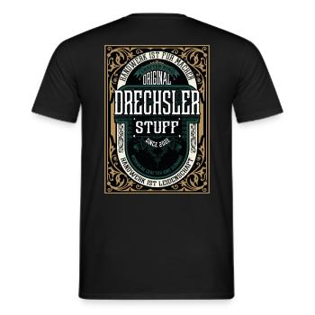 Original Drechsler, Robustes Handwerker-Shirt - Männer T-Shirt - Schwarz - Hinten - AI Model Male 178 light (178cm)