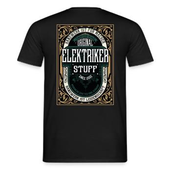 Original Elektriker, Robustes Handwerker-Shirt - Männer T-Shirt - Schwarz - Hinten - AI Model Male 178 light (178cm)