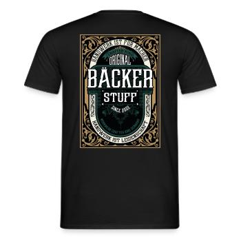 Original Bäcker, Robustes Handwerker-Shirt - Männer T-Shirt - Schwarz - Hinten - AI Model Male 178 light (178cm)