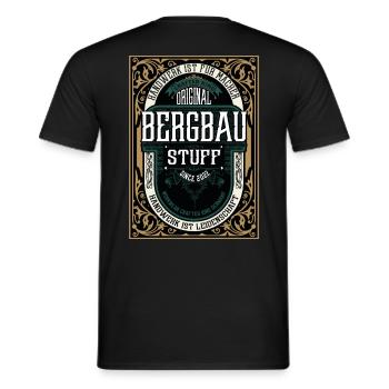 Original Bergbau, Robustes Handwerker-Shirt - Männer T-Shirt - Schwarz - Hinten - AI Model Male 178 light (178cm)