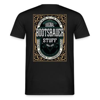 Original Bootsbauer, Robustes Handwerker-Shirt - Männer T-Shirt - Schwarz - Hinten - AI Model Male 178 light (178cm)