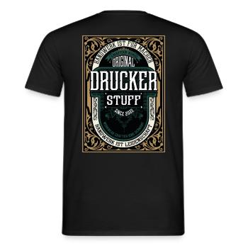 Original Drucker, Robustes Handwerker-Shirt - Männer T-Shirt - Schwarz - Hinten - AI Model Male 178 light (178cm)