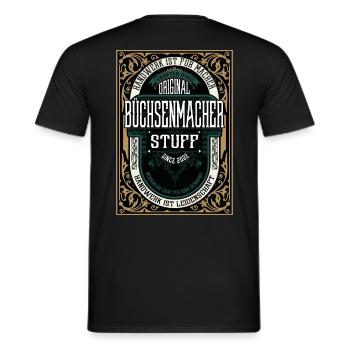 Original Büchsenmacher, Robustes Handwerker-Shirt - Männer T-Shirt - Schwarz - Hinten - AI Model Male 178 light (178cm)