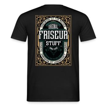 Original Friseur, Robustes Handwerker-Shirt - Männer T-Shirt - Schwarz - Hinten - AI Model Male 178 light (178cm)
