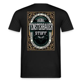 Original Fensterbauer, Robustes Handwerker-Shirt - Männer T-Shirt - Schwarz - Hinten - AI Model Male 178 light (178cm)
